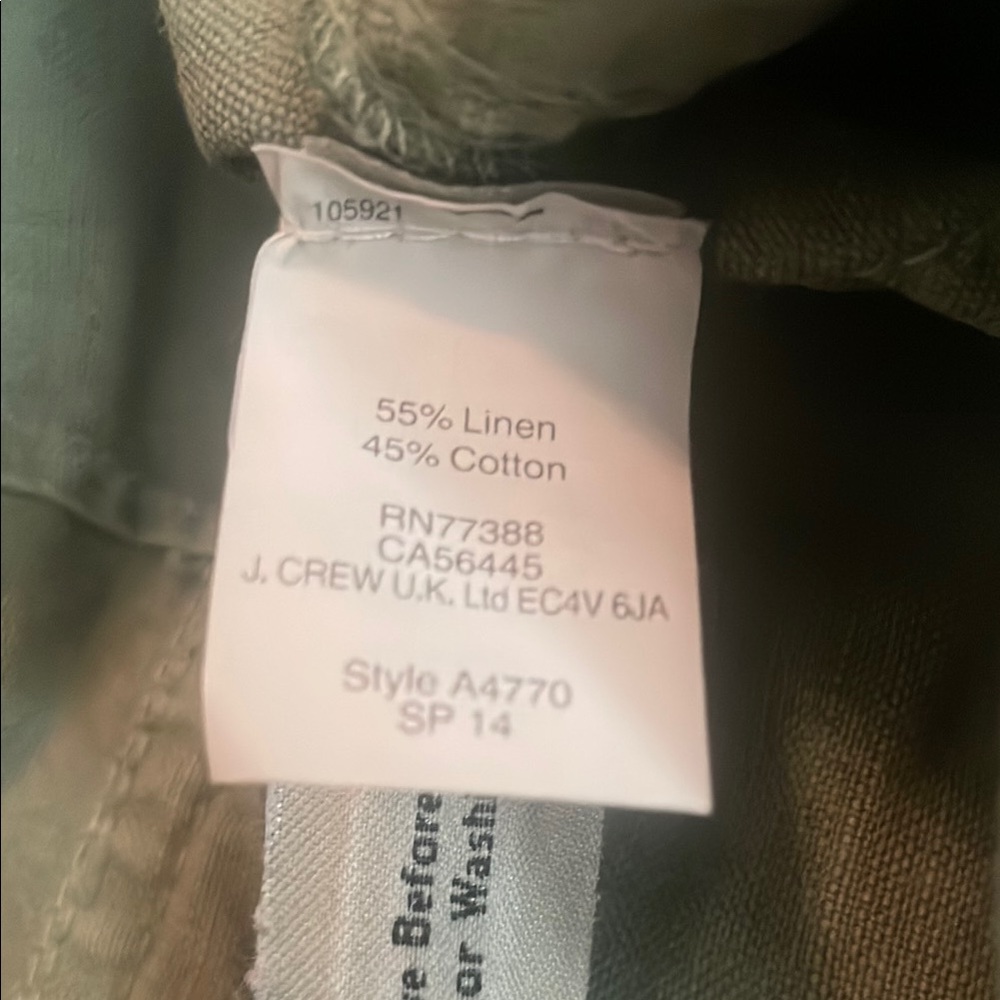 J. Crew Green Linen Blend Cargo Shorts - Picture 3 of 4
